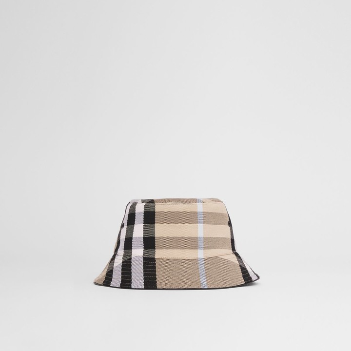 Burberry Check Cotton Jacquard Bucket Hat Size L ShopStyle