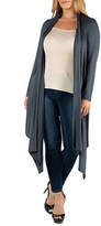 Thumbnail for your product : 24/7 Comfort Apparel Long Sleeve Knee Length Open Cardigan-Plus