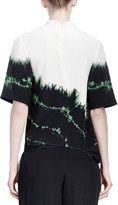 Thumbnail for your product : Stella McCartney Tie-Tie Silk Top, Emerald/Multi