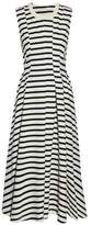 T By Alexander Wang Striped Cotton-Jersey Midi Dress