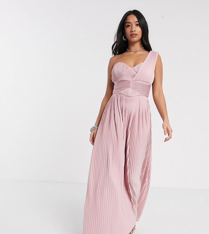 asos premium tulle one shoulder maxi dress
