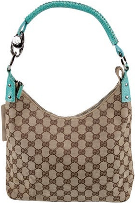 Gucci Shoulder Bag Neutrals Canvas Printed Silver-Tone Hardware Leather Trim Single Shoulder Strap Leather Trim Embellishment Nylon Lining & Single Interior Pocket Zip Closure at Top
