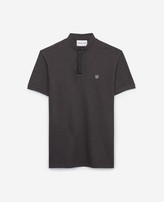 Thumbnail for your product : The Kooples Slim grey cotton polo shirt w/officer collar