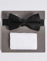 Thumbnail for your product : Marks and Spencer Pre Tied Bow Tie & Pocket Square