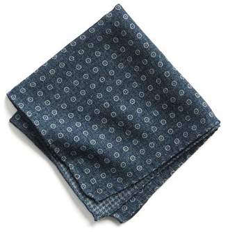 Todd Snyder Italian Wool Pocket Square in Navy Circle