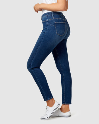 Jeanswest Women's Blue Skinny - Curve Butt Lifter Skinny Jeans Mid Sapphire - Size One Size, 8 Long at The Iconic