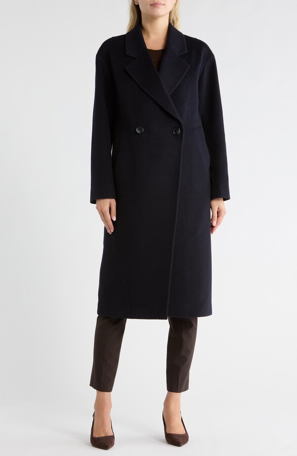 Fleurette Double Breasted Wool Blend Coat