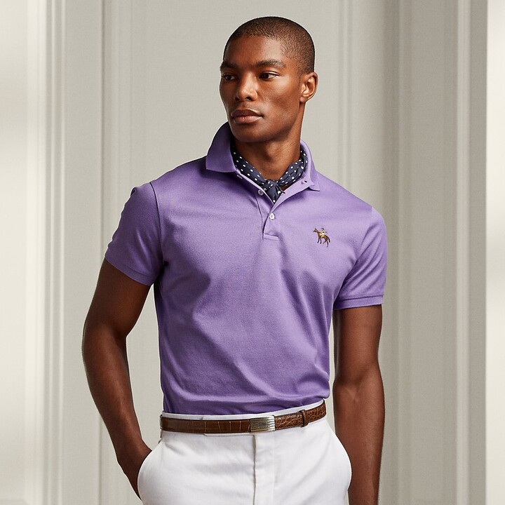 Purple Label Ralph Lauren Custom Slim Fit Piqué Polo Shirt - ShopStyle