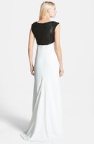 Thumbnail for your product : Vera Wang Lace Detail Matte Crepe Gown