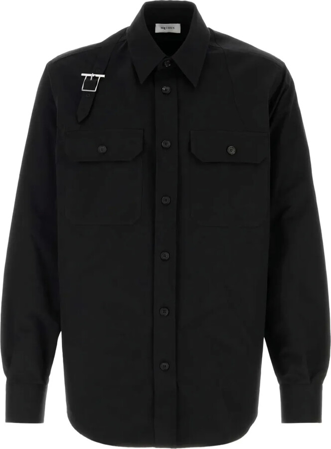 Alexander McQueen Buckle-Detail Long-Sleeves Shirt