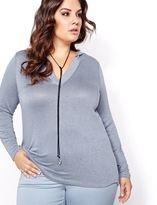 Thumbnail for your product : Addition Elle L&L Hoodie with Deep V Neck