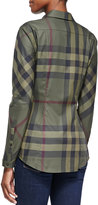 Thumbnail for your product : Burberry Long-Sleeve Button-Down Check Shirt, Olive