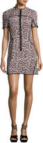 Thumbnail for your product : A.L.C. Jude Abstract Silk Zip-Front Mini Dress, Red/Multicolor