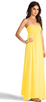 Thumbnail for your product : Indah Zanzi Rayon Crepe Pinch Front Smocked Bust Strapless Maxi Dress