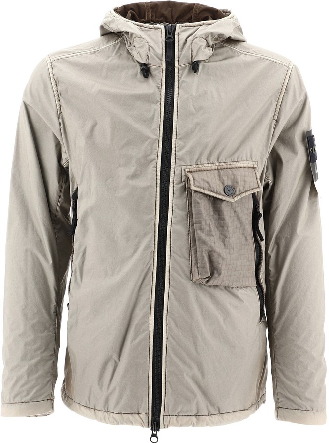 Stone Island Lamy Flock Hooded Jacket - ShopStyle