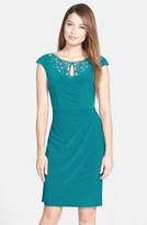 Thumbnail for your product : Alex Evenings Embellished Jersey Faux Wrap Dress