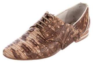 Freda Salvador Embossed Lace-Up Oxfords