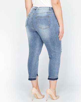 L&L Authentic Cropped Skinny Jeans with Asymmetric Hem