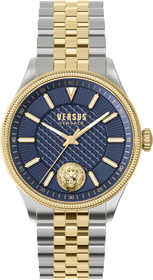 Versus Versace Versus by Versace Men's Colonne Gold-tone/Silver-tone  Stainless Steel Bracelet Watch 45mm - ShopStyle