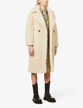Topshop Whinnie double-breasted faux-fur coat - ShopStyle