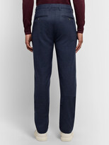 Thumbnail for your product : Canali Midnight-Blue Melange Virgin Wool-Flannel Trousers