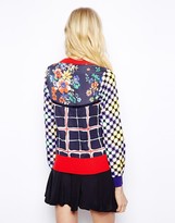 Thumbnail for your product : Love Moschino Woven Knit Mixed Print Cardigan