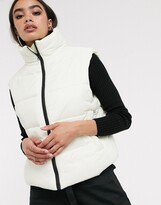 Thumbnail for your product : ASOS DESIGN nylon padded vest jacket in off