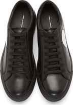 Thumbnail for your product : Comme des Garcons Shirt Black Leather Painted Dot Sneakers