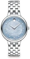 Thumbnail for your product : Movado Trevi Diamond, Grey Mother-Of-Pearl & Stainless Steel Bracelet Watch