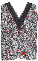 Thumbnail for your product : Zadig & Voltaire Printed Silk Tank with Lace Trim