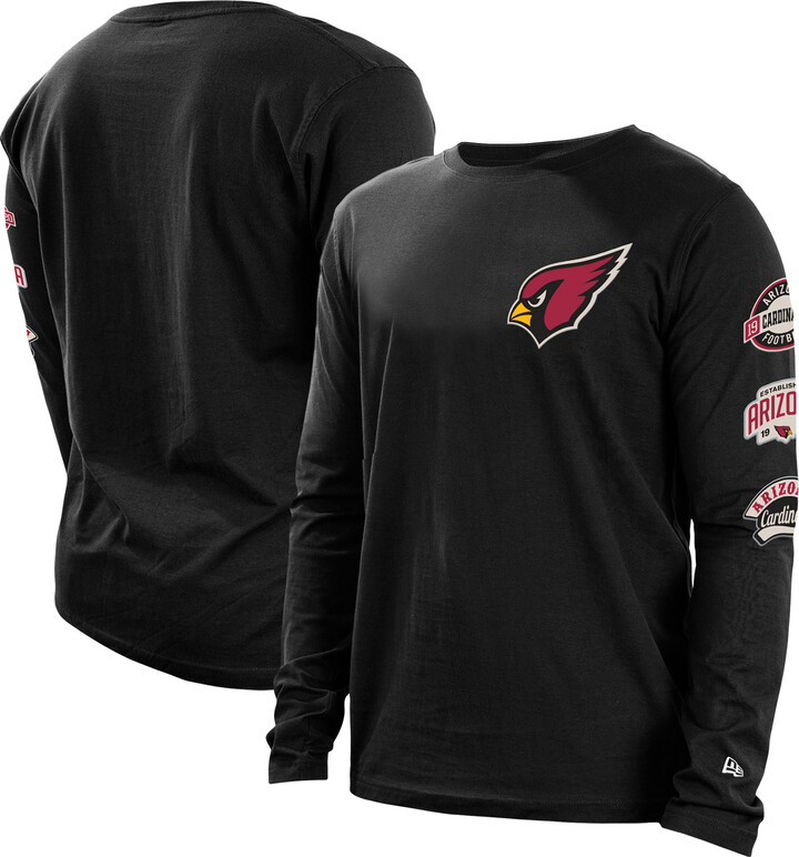 Men's New Era Black Arizona Cardinals Hype 2-Hit Long Sleeve T-Shirt