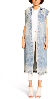 long denim vest plus size