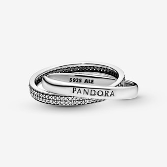 Pandora Intertwined Logo & Pave Ring