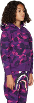 Thumbnail for your product : BAPE Kids Purple Camo Shark Zip Hoodie