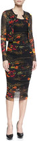 Thumbnail for your product : Jean Paul Gaultier Sleeveless Floral-Printed Fitted Dress, Black/Multicolor