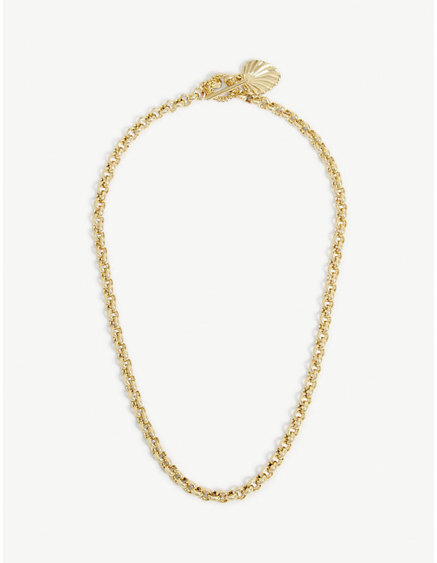 Astrid & Miyu Wreath 18ct yellow gold-plated brass necklace - ShopStyle