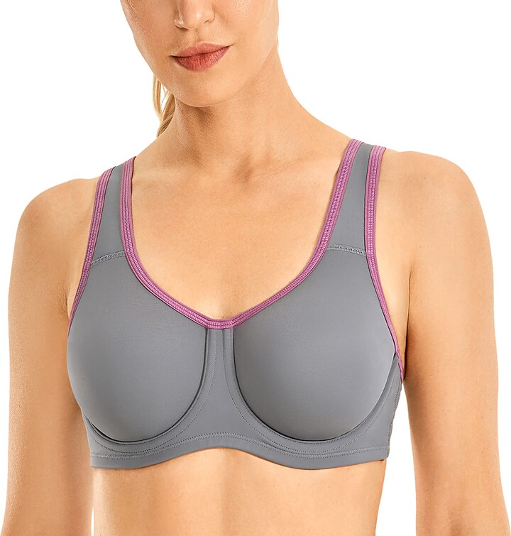 SYROKAN Women's Max Control Solid High Impact Plus Size Underwire