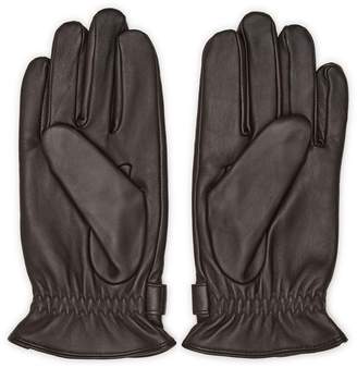 Reiss FOSTER Button Leather Gloves