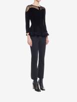 Thumbnail for your product : Alexander McQueen Chenille Knit Peplum Cardigan