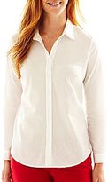 Thumbnail for your product : Liz Claiborne Long-Sleeve Button-Front Shirt