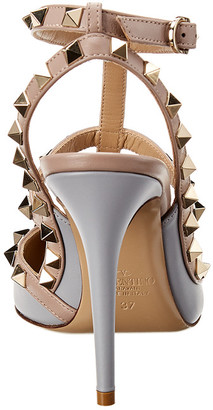 Valentino Rockstud Caged 100 Leather Ankle Strap Pump