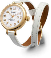 Thumbnail for your product : Shinola 34mm Birdy Golden Double-Wrap Watch, White