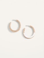 Thumbnail for your product : Old Navy Gold-Toned Metal/Shell Hoop Earrings for Women