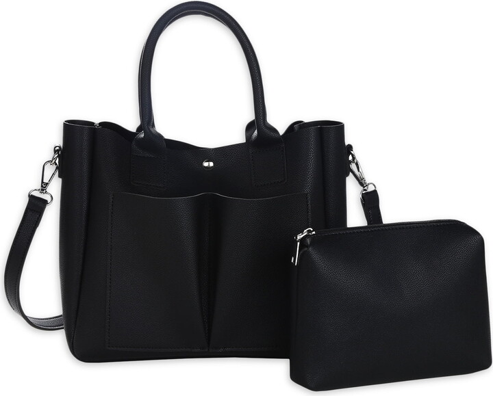 Be Cool BeCool Women’s Adult Multi Pocket Tote Handbag Black