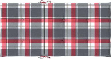 Patio Lowback Chair Cushions 6 Pcs Check Pattern 39.4X19.7X1.2" Oxford Fabric