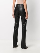 Thumbnail for your product : Off-White Logo-Print Leather Slim-Fit Trousers
