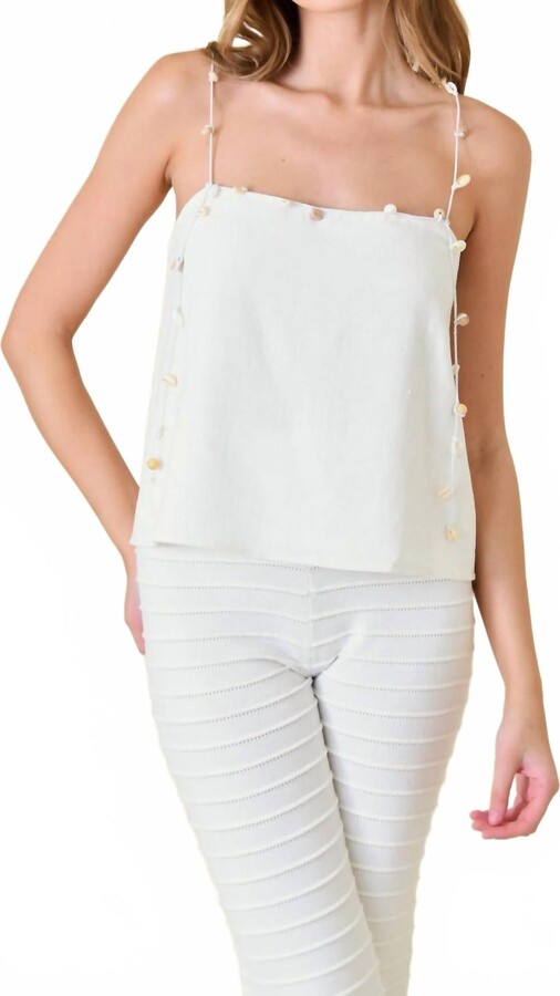 FORE Seashell Strap Top In White
