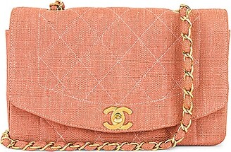 Chanel Pink Linen Diana Flap Small Q6B0MW5RP1001
