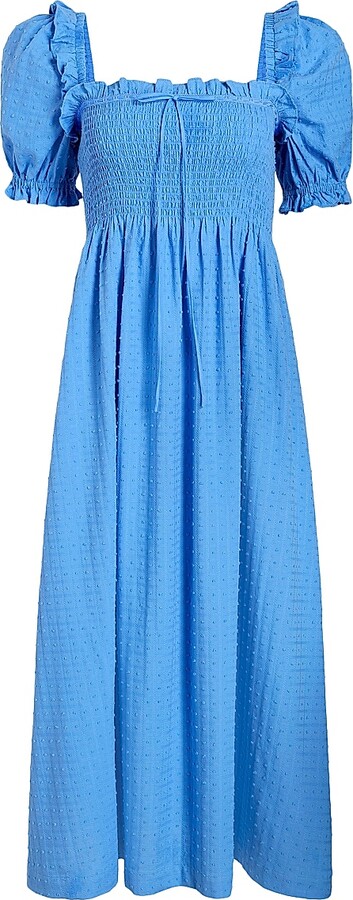 Hill House Home Women's The Scarlett Midi Nap Dress - Hydrangea Blue - Size XXXS