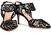 Thumbnail for your product : Nicholas Kirkwood Suede-Trimmed Lace Slingback Pumps